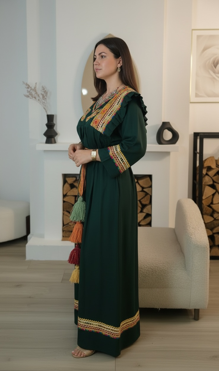 Robe kabyle verte – simple et élégante pour toutes les occasions