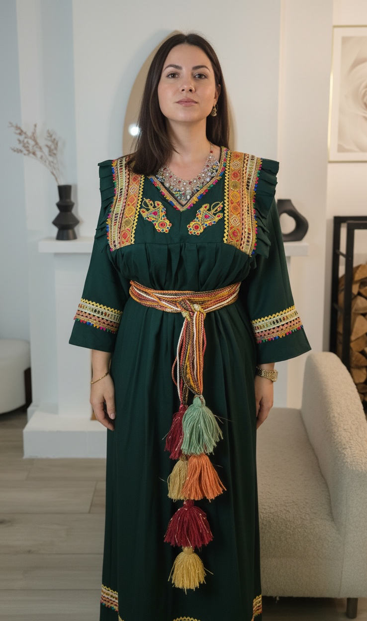 Robe kabyle verte – simple et élégante pour toutes les occasions