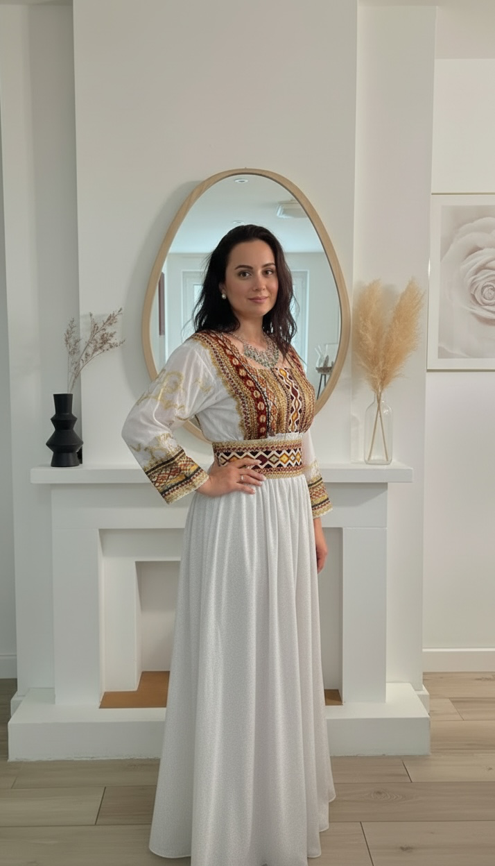 Robe Kabyle rose brillante de soirée
