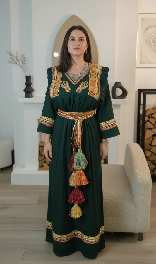 Robe kabyle verte – simple et élégante pour toutes les occasions