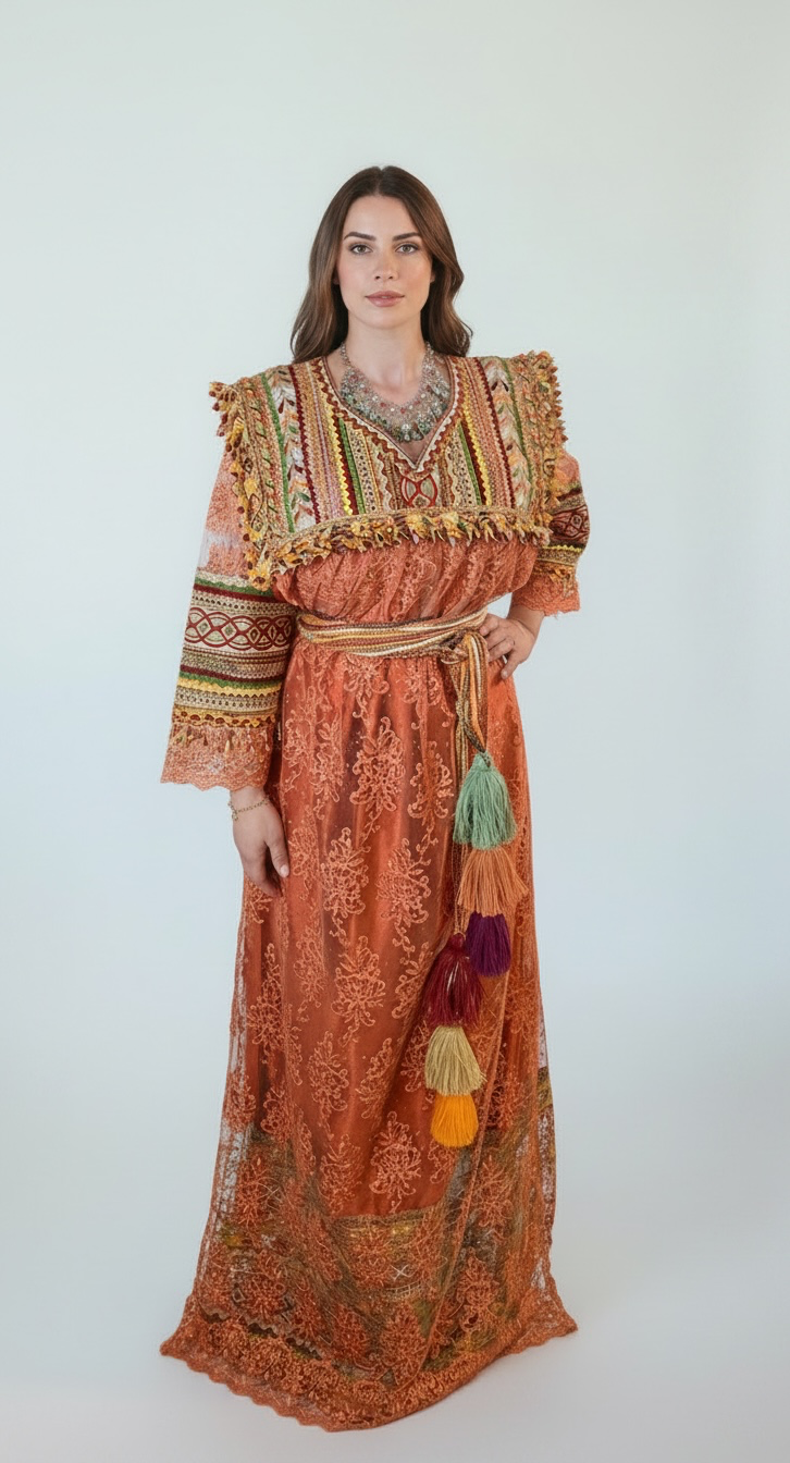 Robe kabyle Lyna dentelle - Robe élégante pour mariage