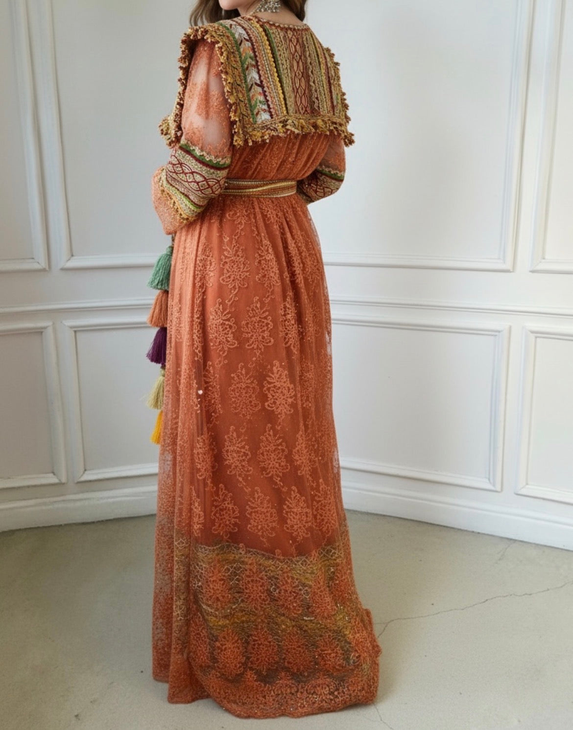 Robe kabyle Lyna dentelle - Robe élégante pour mariage