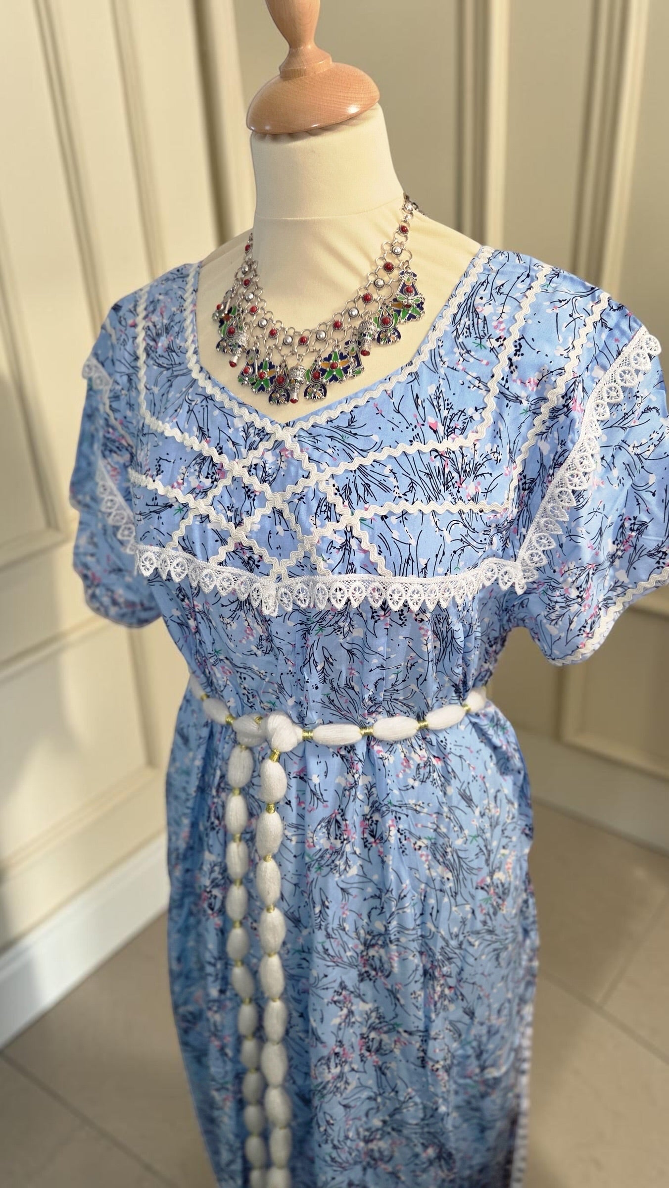 Robe kabyle fluide manches courtes