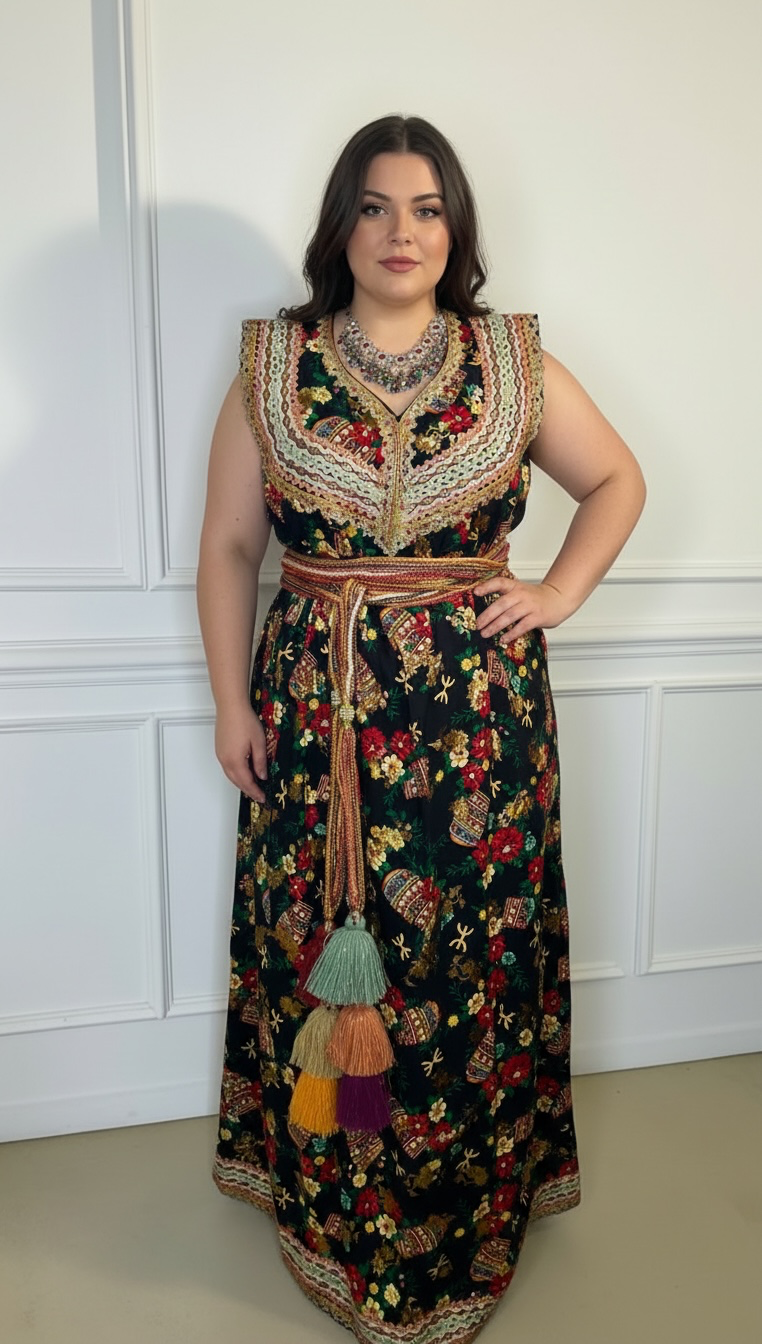 Robe kabyle ete demi manche grande taille 