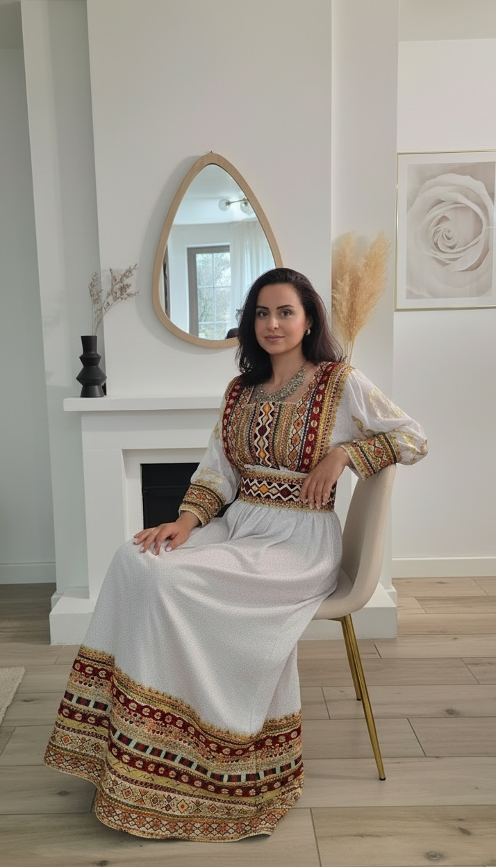 Robe kabyle rose et brillante pour mariage bapteme fete 